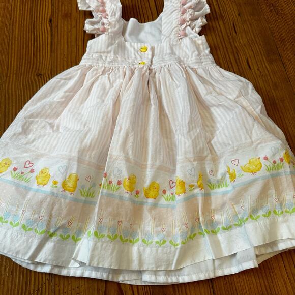 Maggie & Zoe pink white striped chick spring ruffle sleeveless dress SIZE 2T - Picture 6 of 6